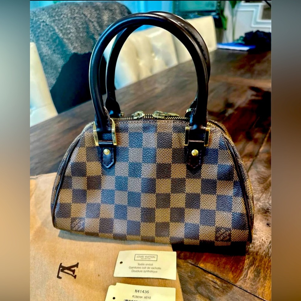 Riviera mini Louis Vuitton Brown Checkered Handbag